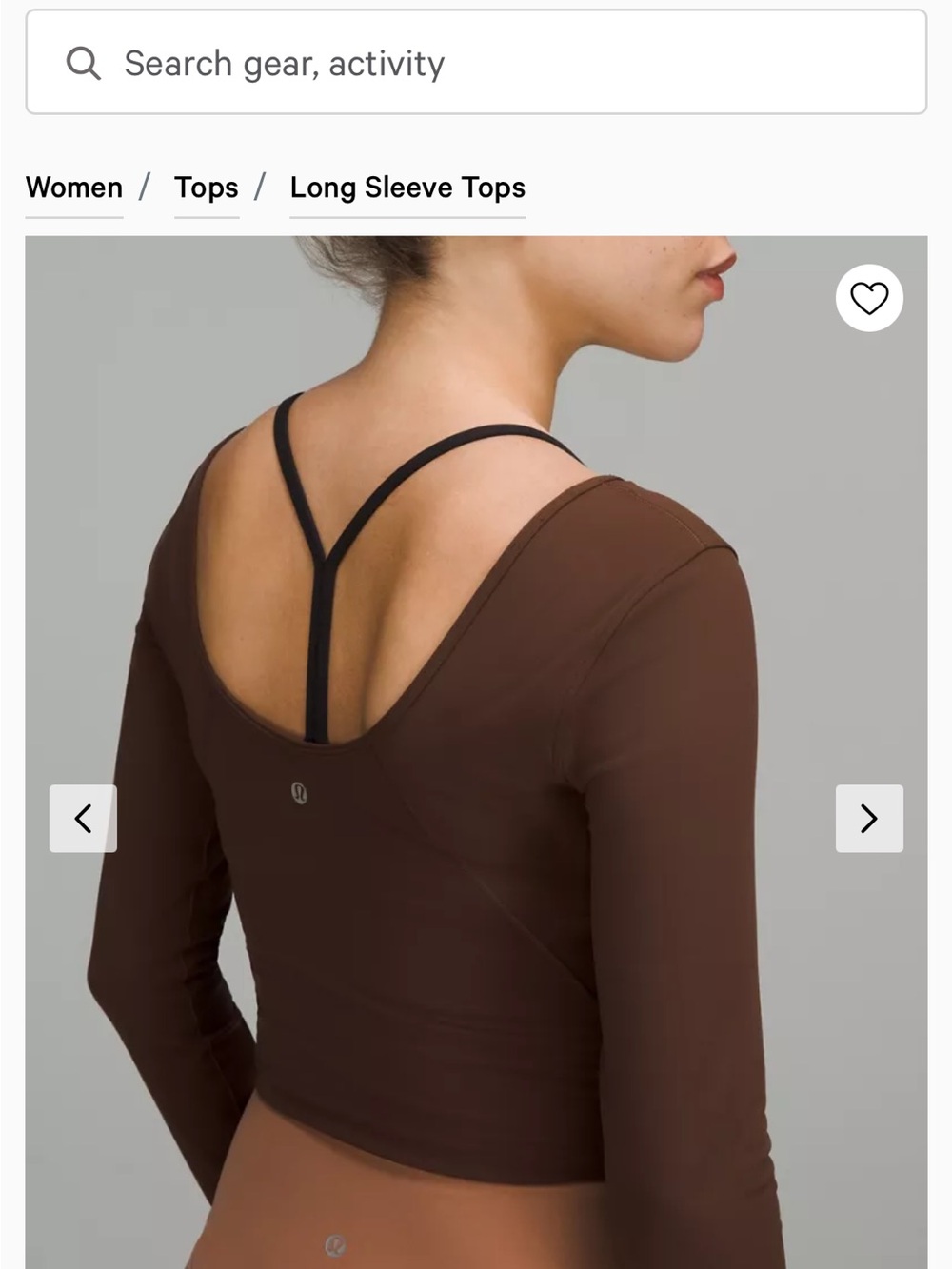 lululemon athletica Brown, Green and Purple. Long Sleeve Scoop-Back Crop Top